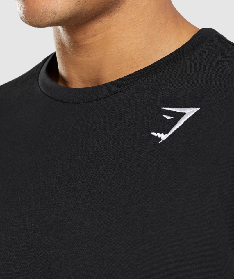 Koszulka Z Długim Rękawem Gymshark Z Emblematem Czarna