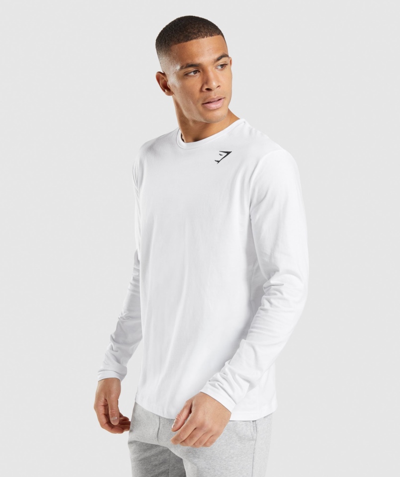 Koszulka Z Długim Rękawem Z Herbem Gymshark Biała