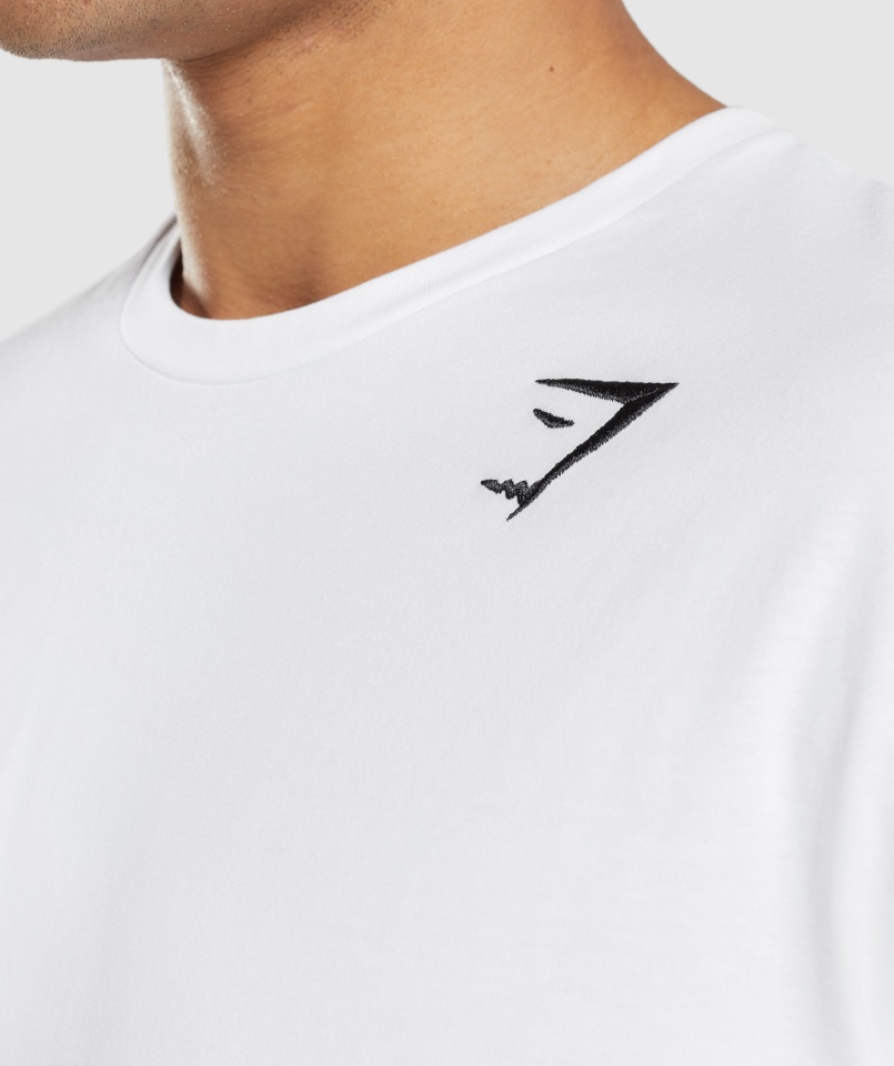Koszulka Z Długim Rękawem Z Herbem Gymshark Biała