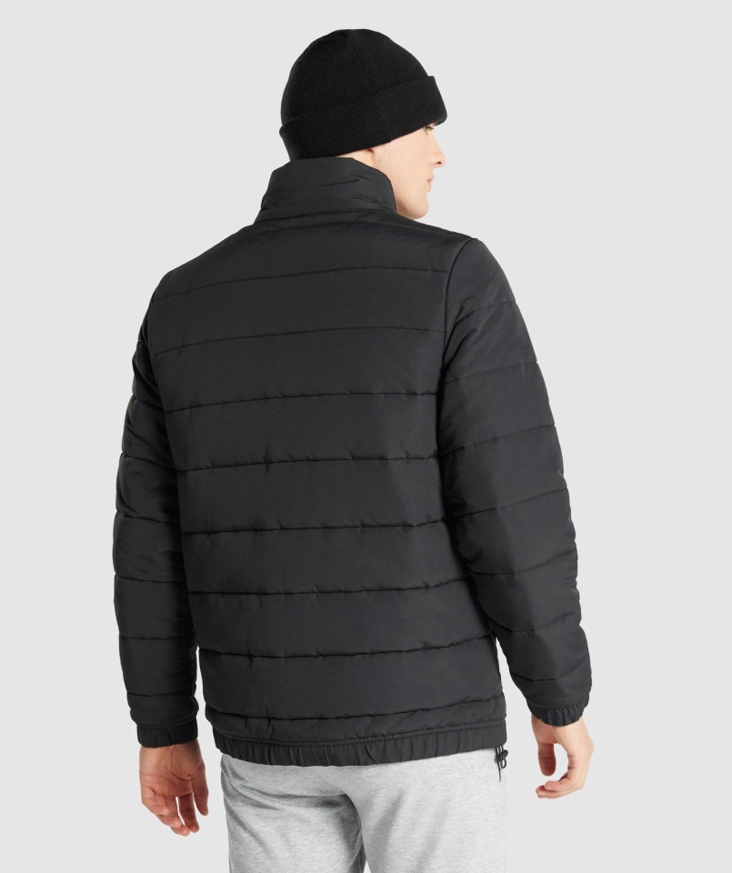 Ocieplana Kurtka Gymshark Z Emblematem Czarna