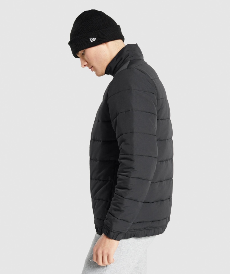Ocieplana Kurtka Gymshark Z Emblematem Czarna