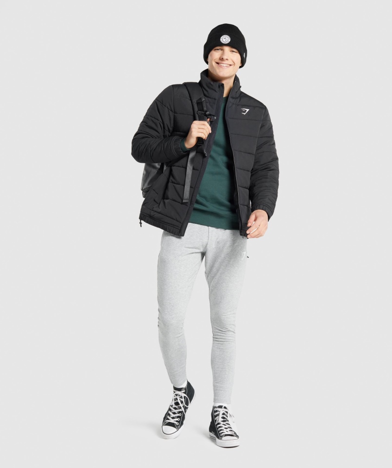 Ocieplana Kurtka Gymshark Z Emblematem Czarna
