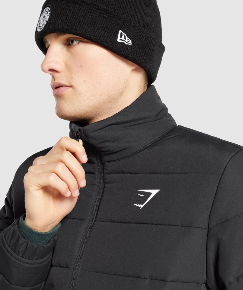 Ocieplana Kurtka Gymshark Z Emblematem Czarna