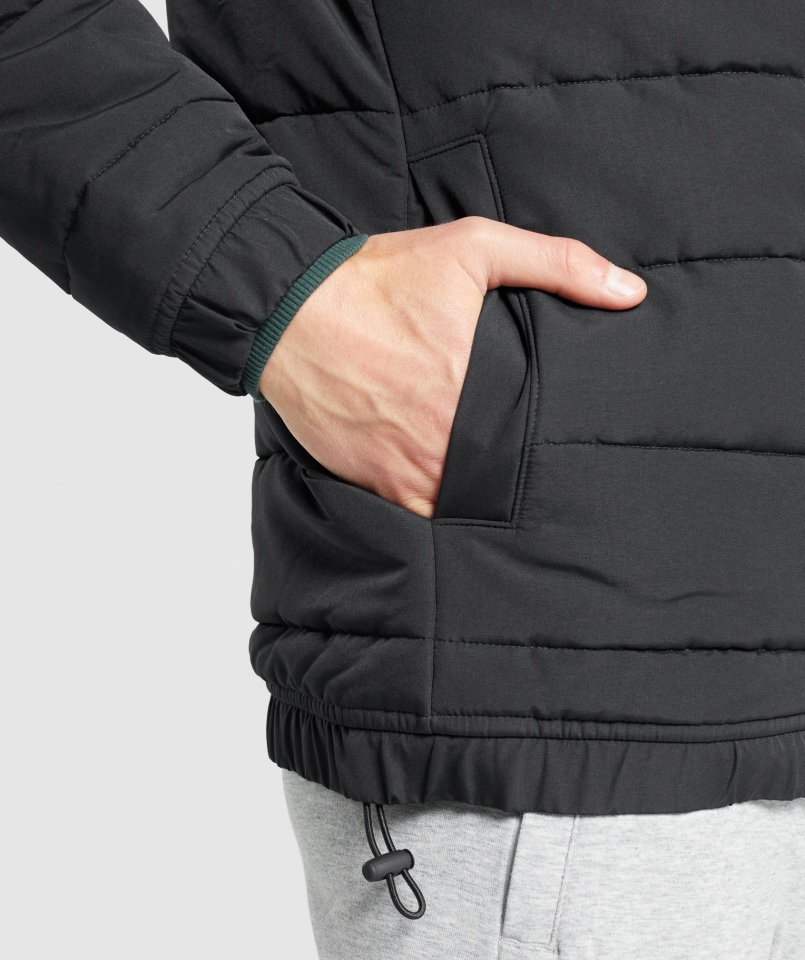 Ocieplana Kurtka Gymshark Z Emblematem Czarna
