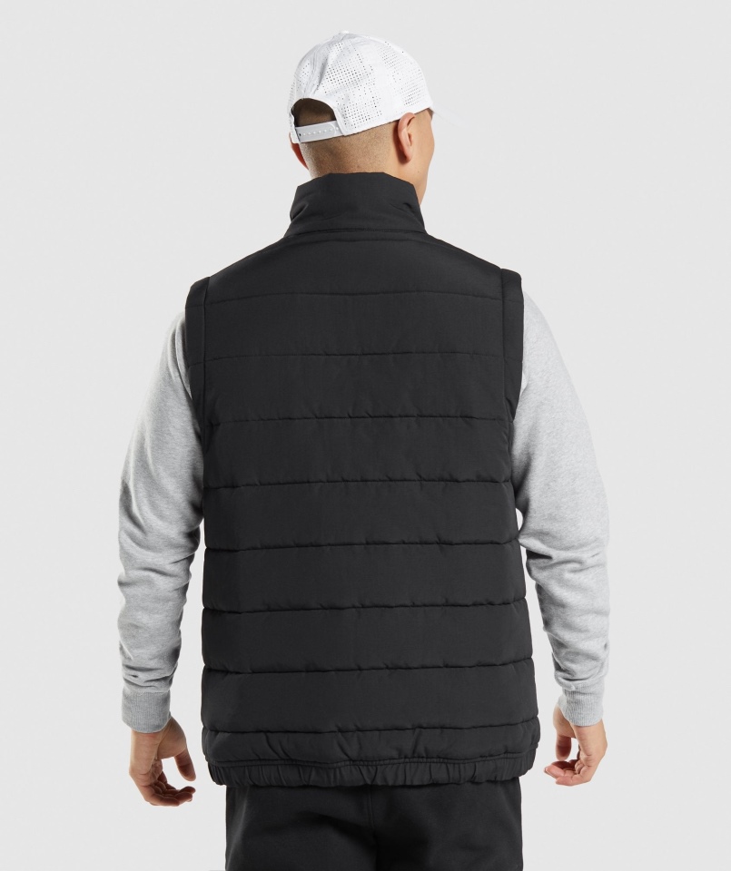 Gymshark Crest Wyściełana Kamizelka Czarna