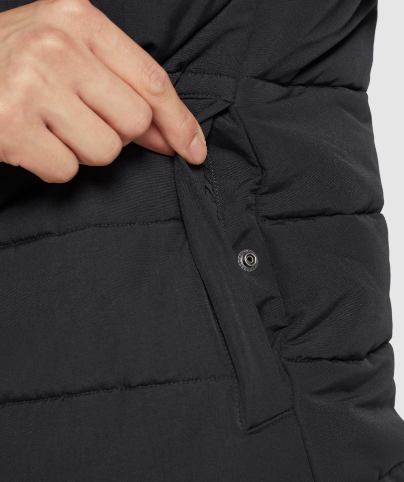 Gymshark Crest Wyściełana Kamizelka Czarna