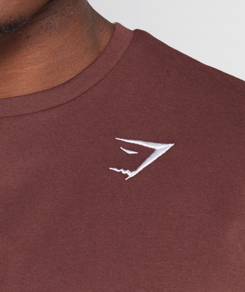Koszulka Gymshark Z Herbem Wiśniowy Brąz