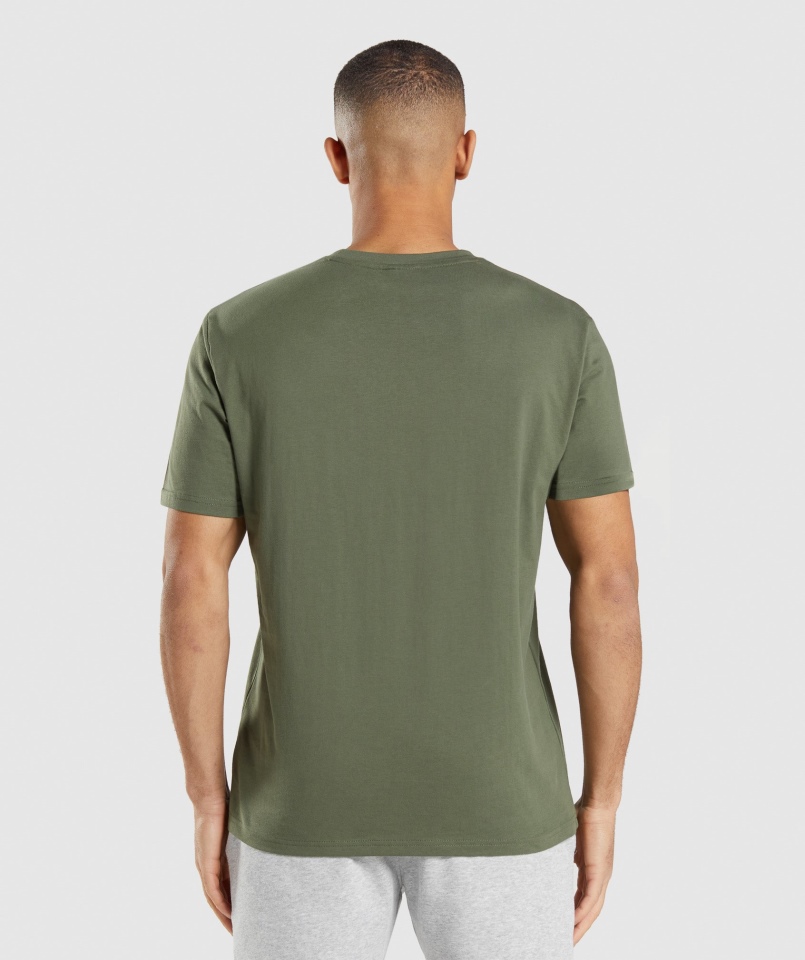 Gymshark Herb T-shirt Core Oliwkowy
