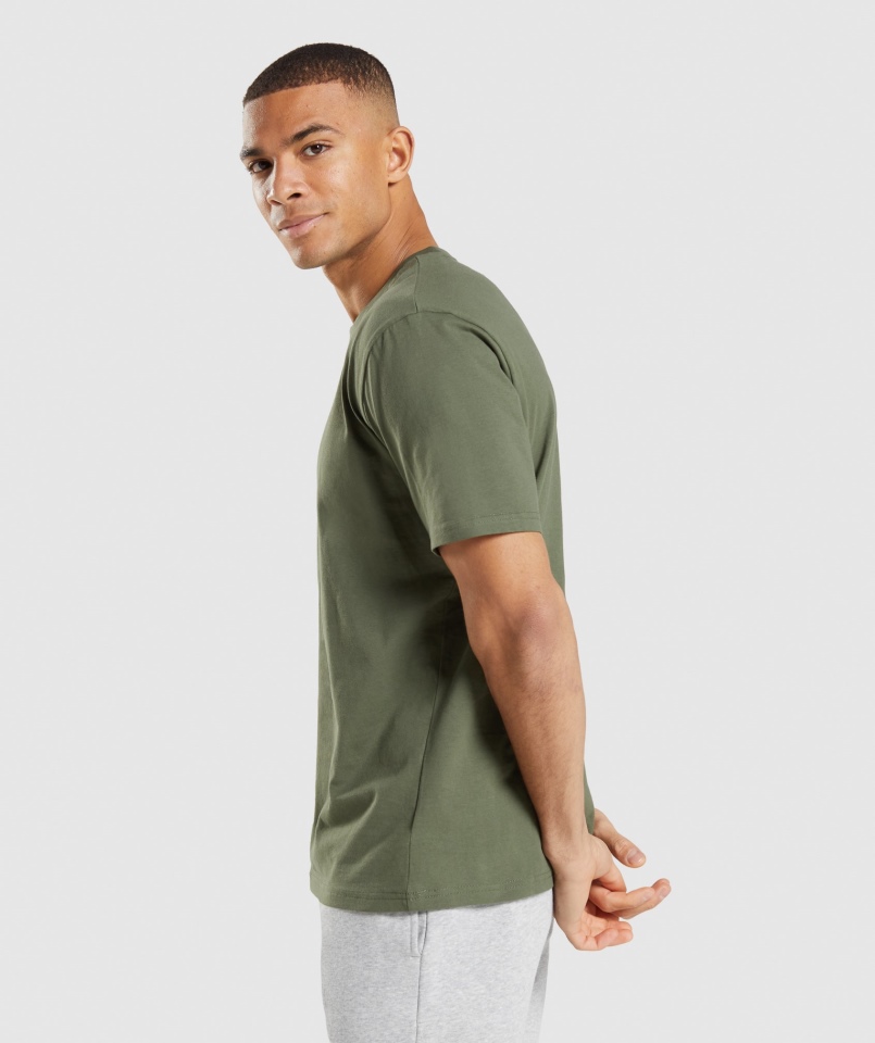 Gymshark Herb T-shirt Core Oliwkowy