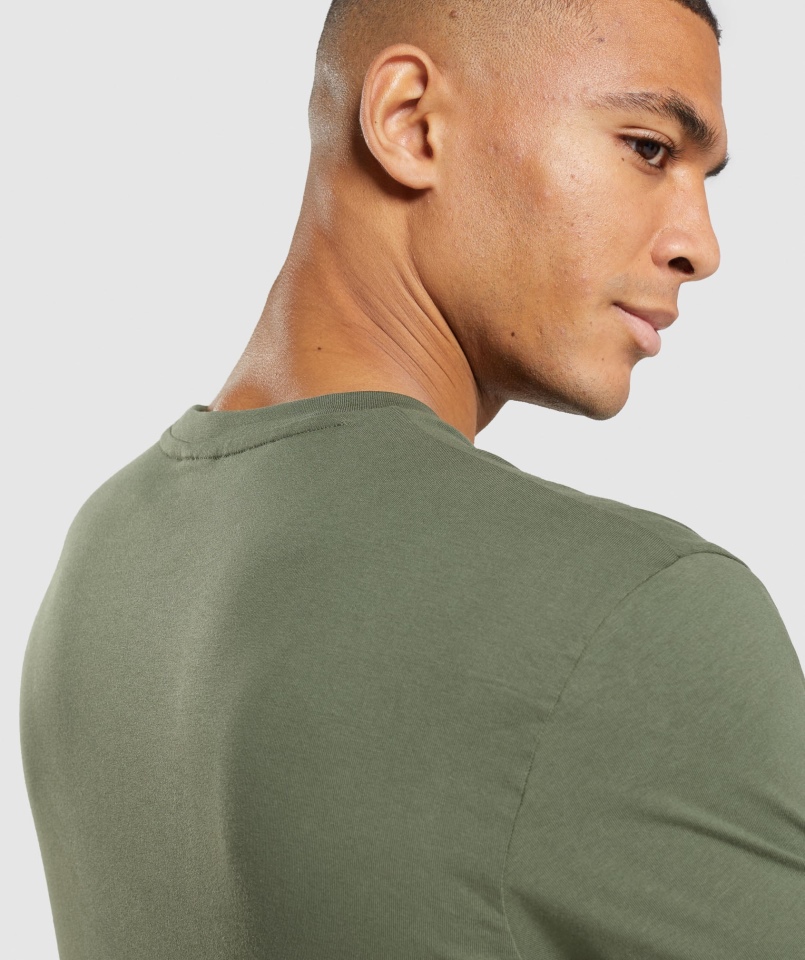 Gymshark Herb T-shirt Core Oliwkowy