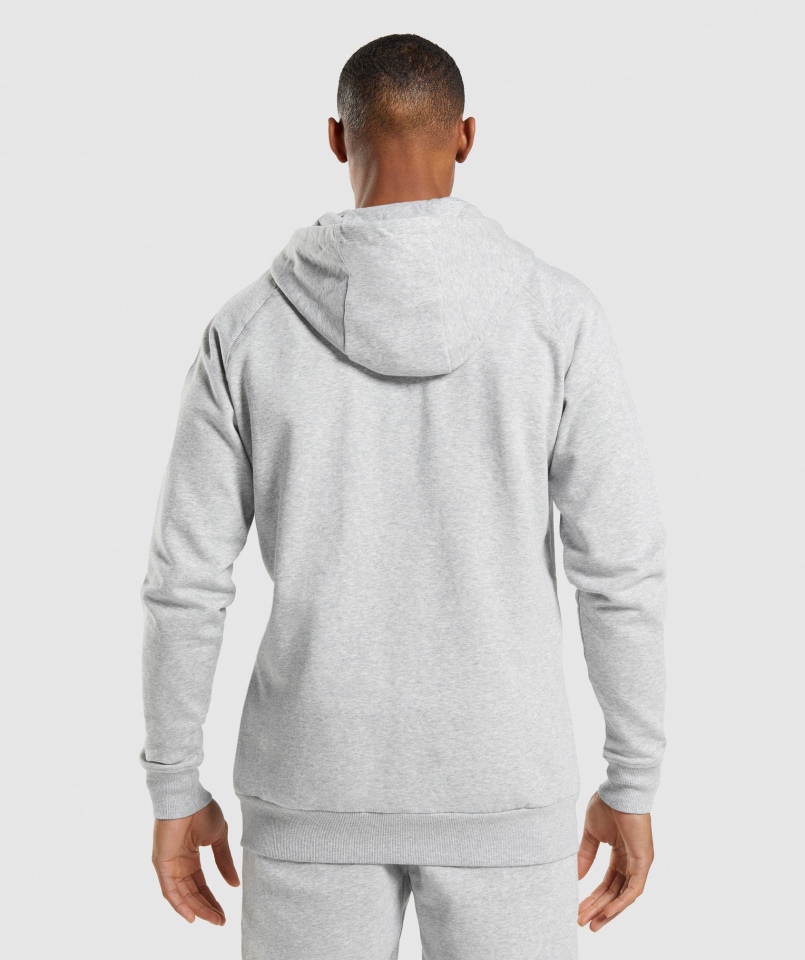 Gymshark Crest Bluza Z Zamkiem Błyskawicznym Jasnoszary Rdzeń Marl
