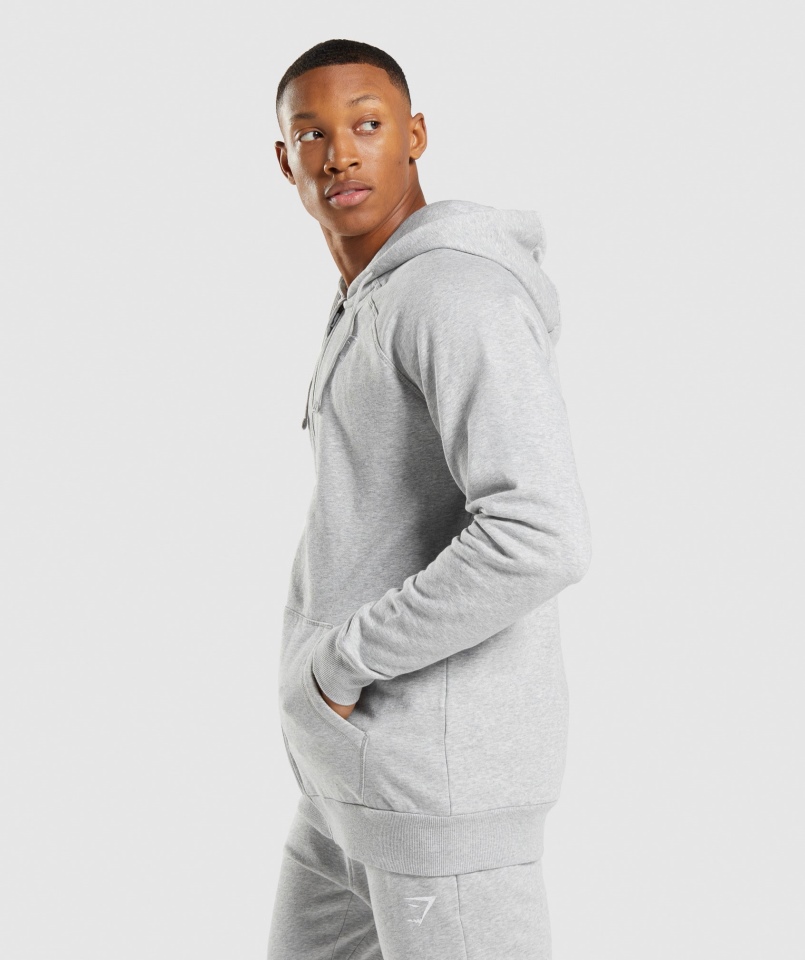 Gymshark Crest Bluza Z Zamkiem Błyskawicznym Jasnoszary Rdzeń Marl