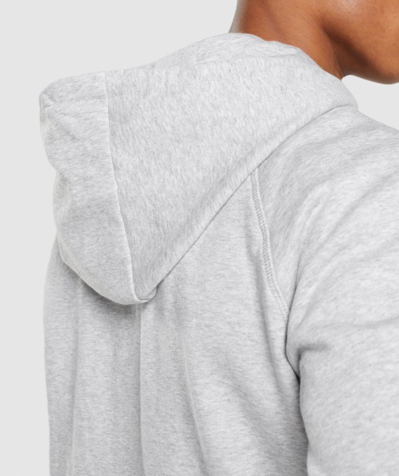 Gymshark Crest Bluza Z Zamkiem Błyskawicznym Jasnoszary Rdzeń Marl