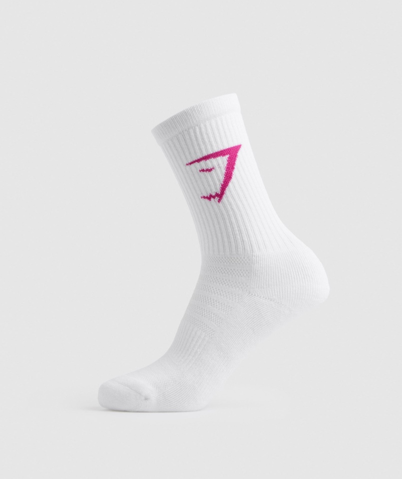 Kolorowe Skarpetki Gymshark, 3 Szt., Białe