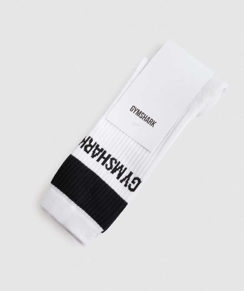 Gymshark Skarpetki Załogi 1 Szt. Białe