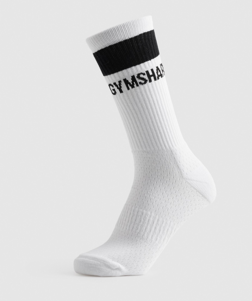 Gymshark Skarpetki Załogi 1 Szt. Białe