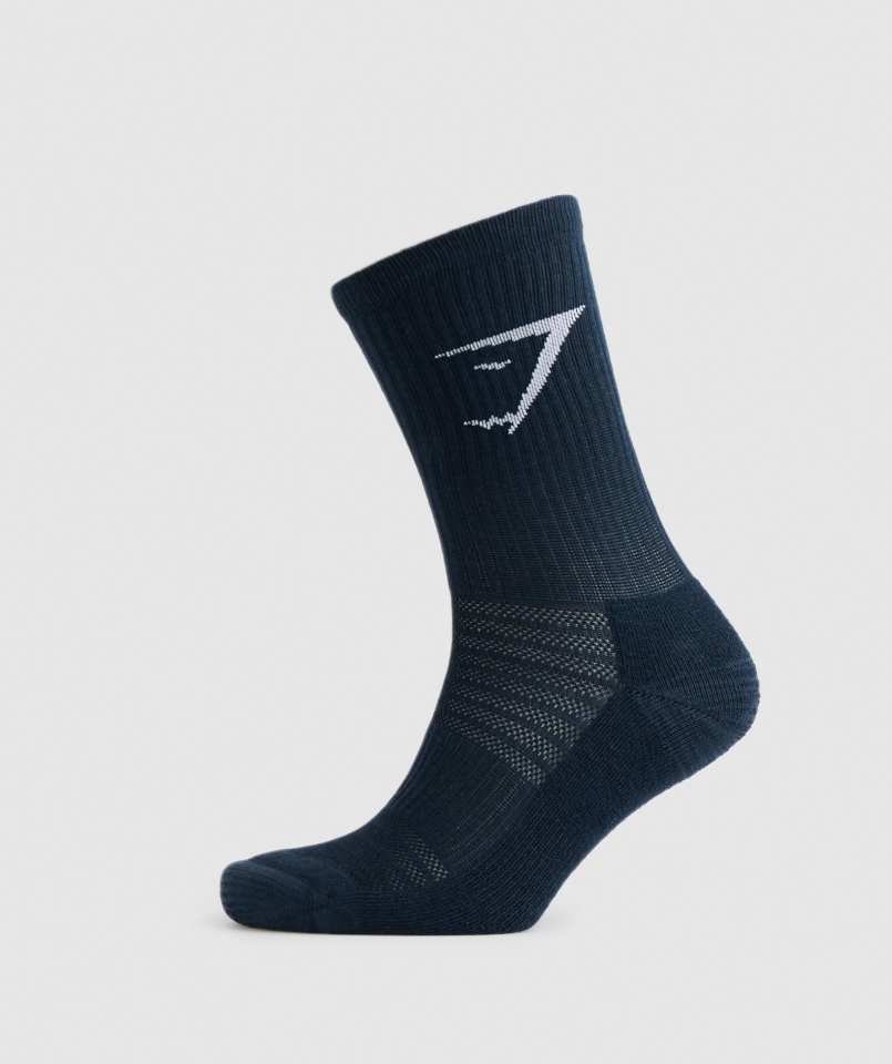 Gymshark Załóg Skarpetki 3pk Granatowo-jasnoszary Melanż