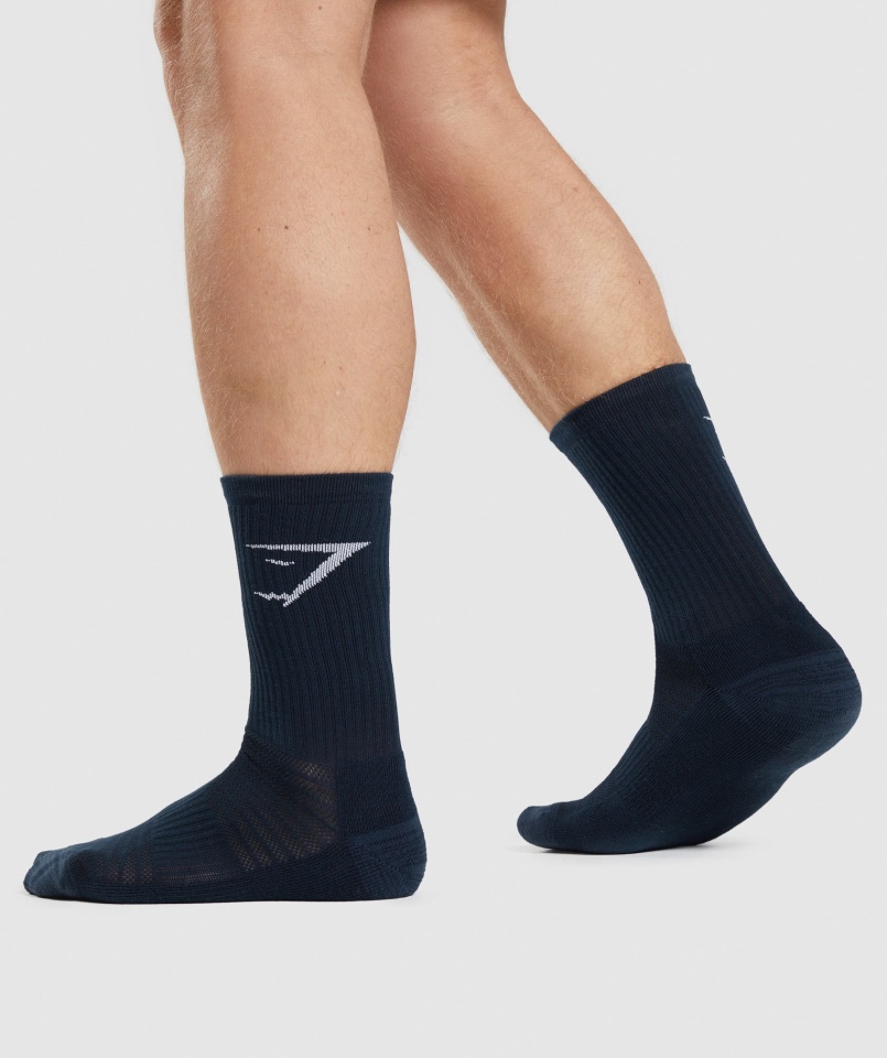 Gymshark Załóg Skarpetki 3pk Granatowo-jasnoszary Melanż
