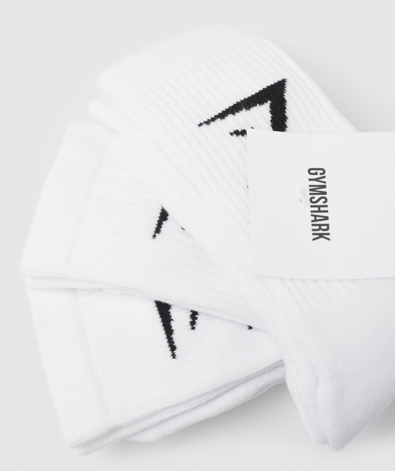 Gymshark Skarpetki Załogi 3 Szt. Białe