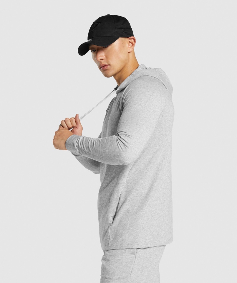 Bluza Z Kapturem Gymshark Krytyczna 2.0 Jasnoszara Melanż
