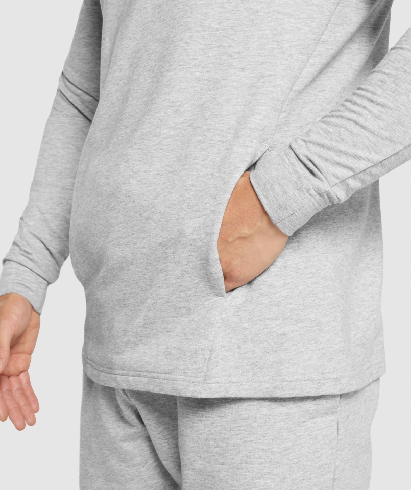 Bluza Z Kapturem Gymshark Krytyczna 2.0 Jasnoszara Melanż