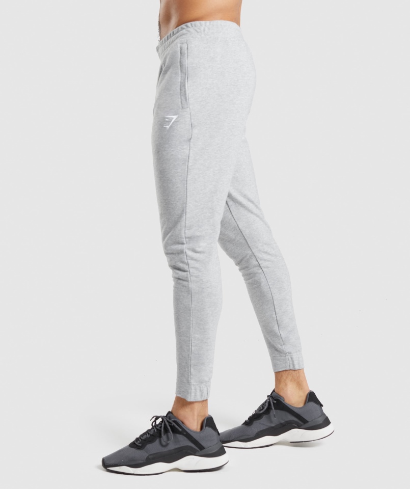 Gymshark Krytyczne 2.0 Joggery Męskie Jasnoszare Marl