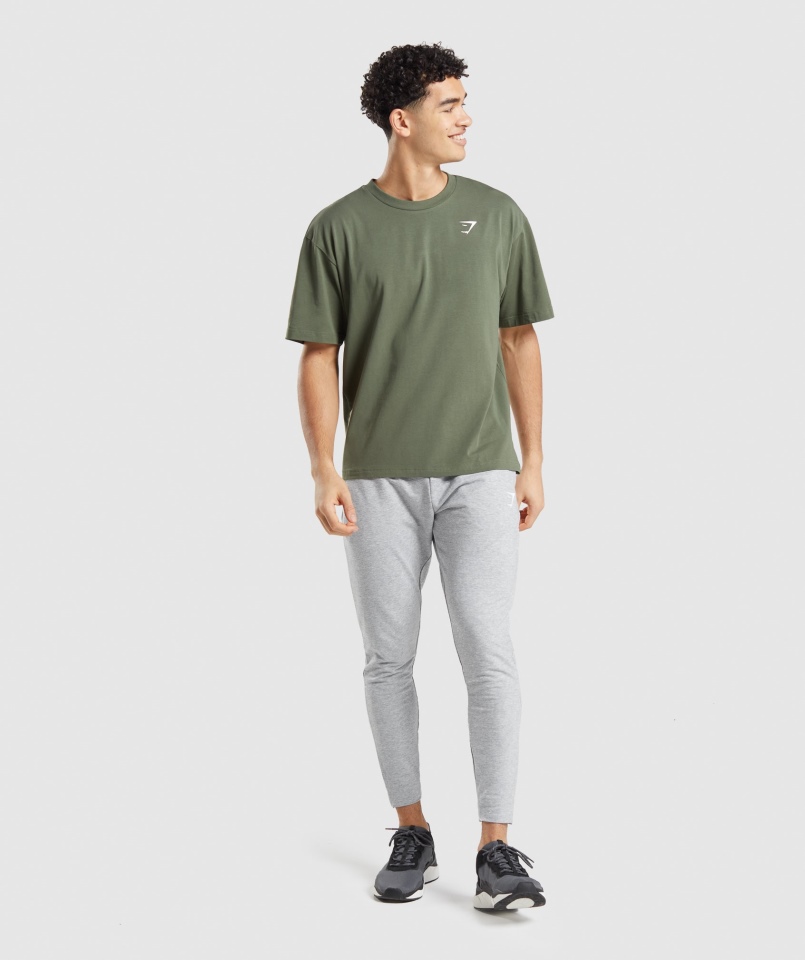 Gymshark Krytyczne 2.0 Joggery Męskie Jasnoszare Marl