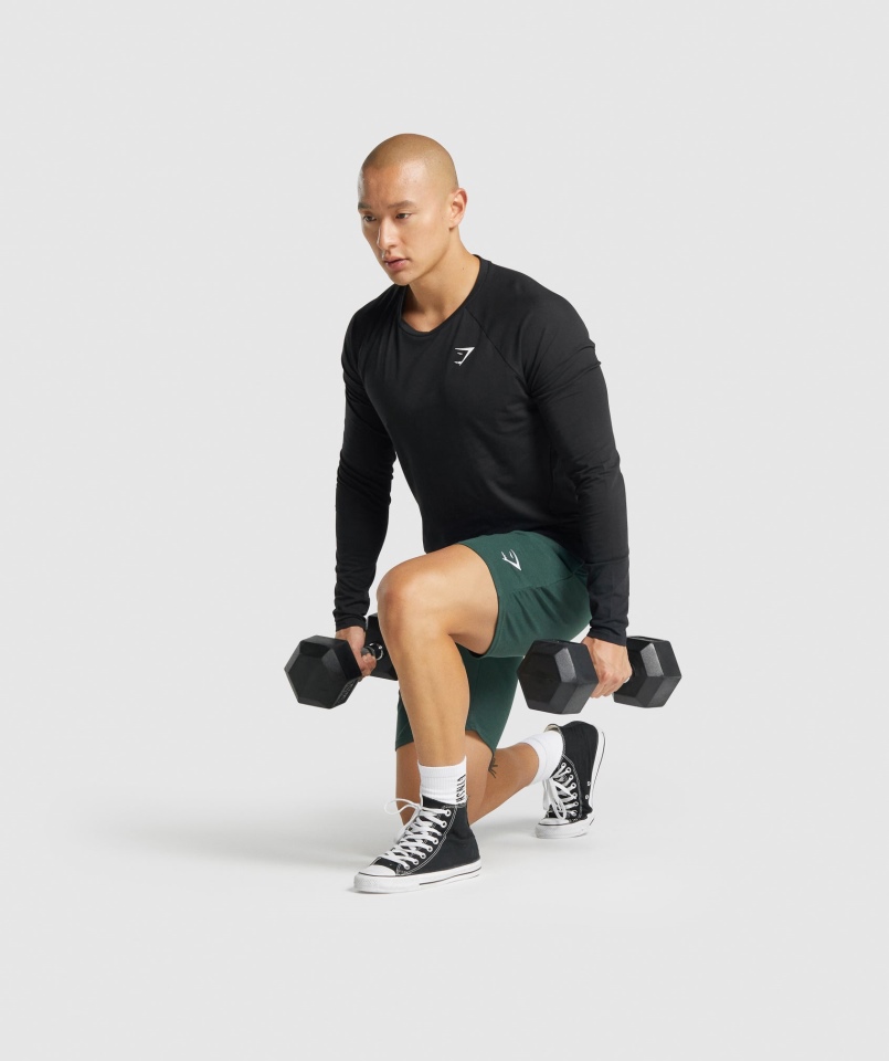 Gymshark Krytyczne 2.0 Koszulka Z Długim Rękawem Męska Czarna