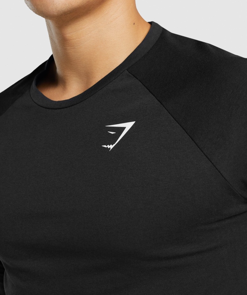 Gymshark Krytyczne 2.0 Koszulka Z Długim Rękawem Męska Czarna