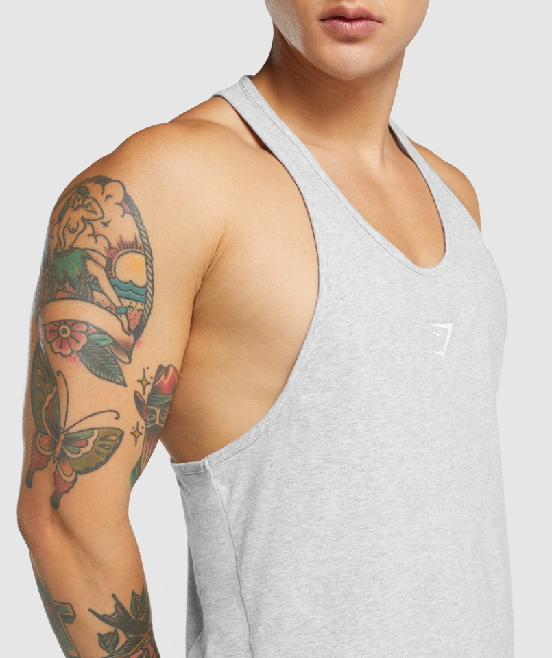 Gymshark Krytyczny 2.0 Stringer Jasnoszary Melanż