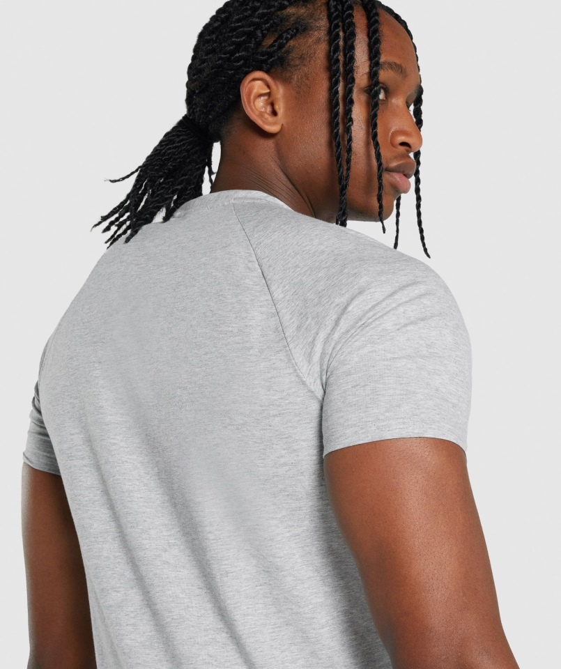 T-shirt Gymshark Krytyczny 2.0 Jasnoszary Melanż