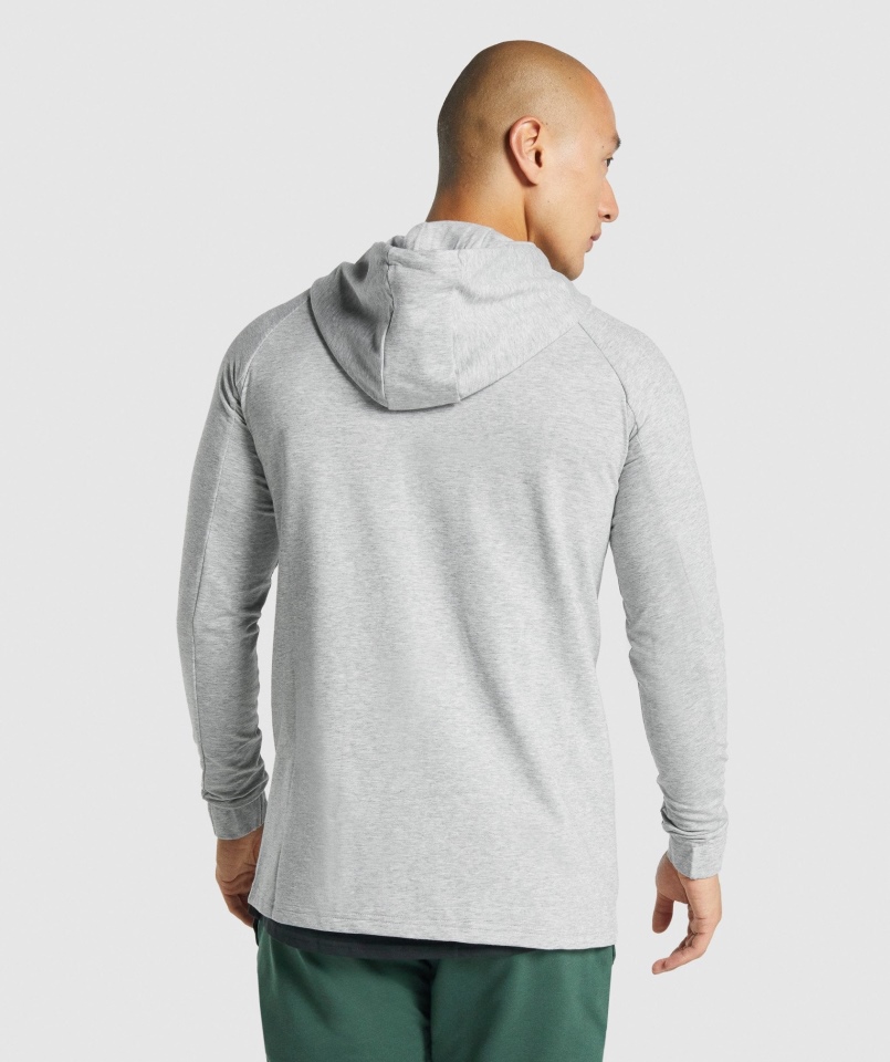 Bluza Z Kapturem Gymshark Z Zamkiem Błyskawicznym Krytycznym 2.0 Jasnoszara Melanż