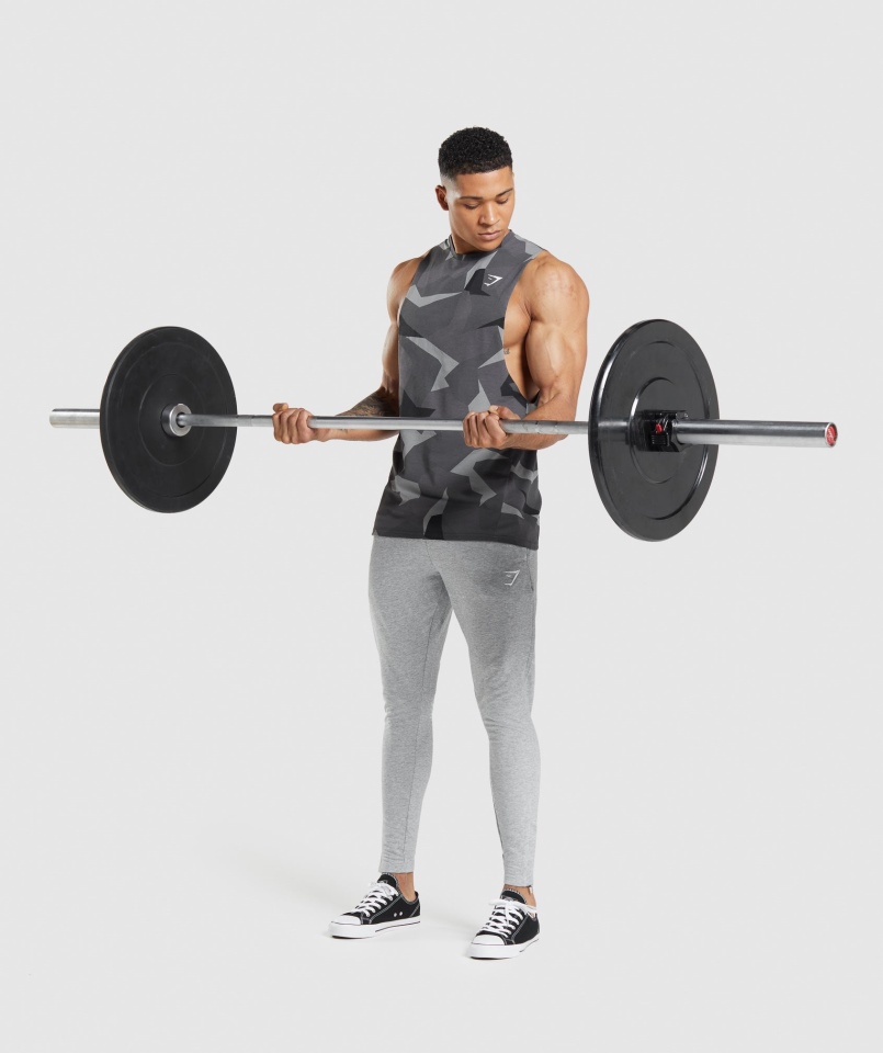 Gymshark Kryty Czarny Nadruk Na Ramieniu