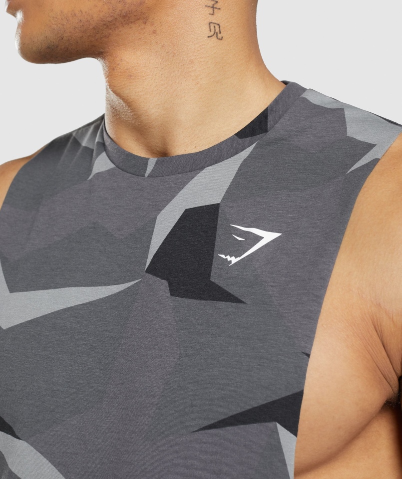 Gymshark Kryty Czarny Nadruk Na Ramieniu