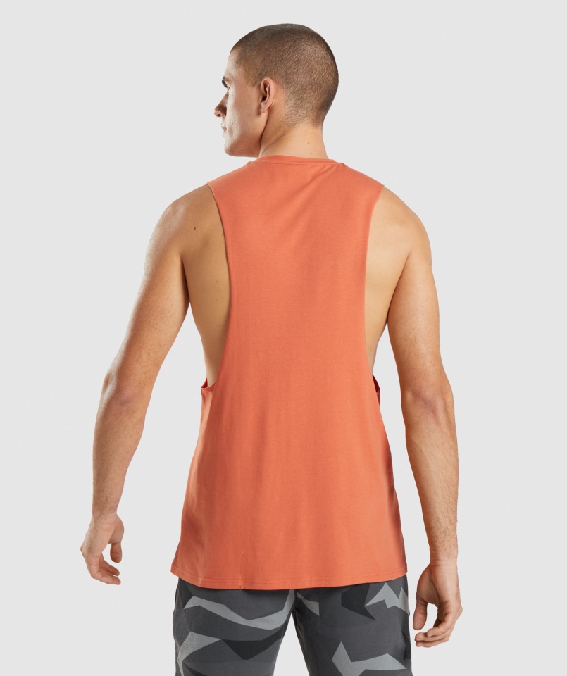 Gymshark Krytyczny Drop Arm Tank Glina Pomarańczowy