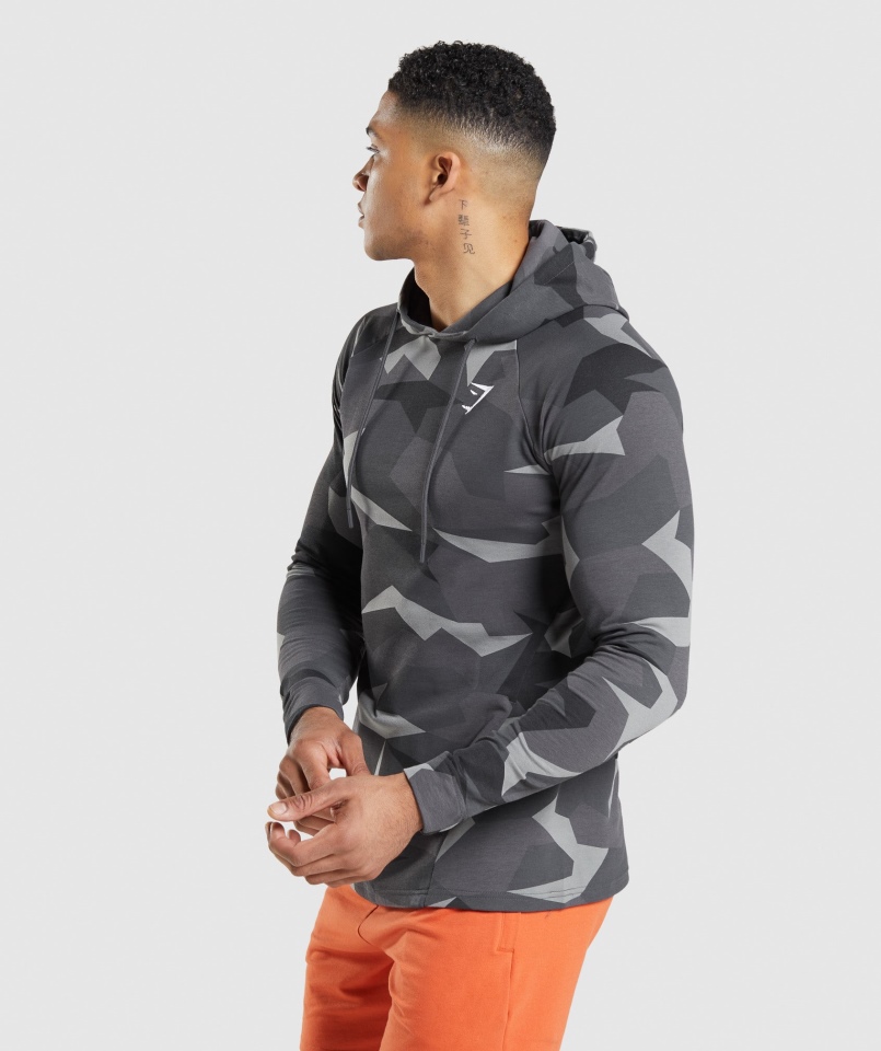 Gymshark Krytyczna Bluza Z Kapturem Czarny Nadruk