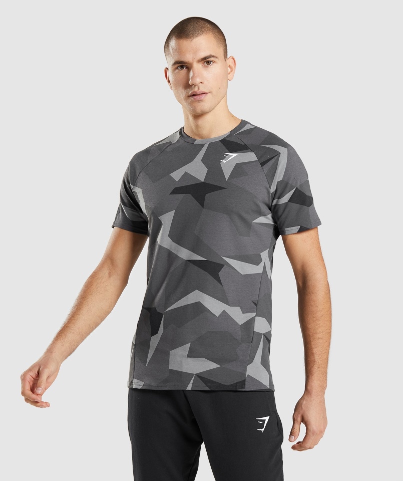 Gymshark Kryty T-shirt Czarny Nadruk
