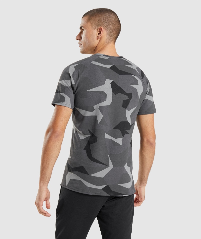 Gymshark Kryty T-shirt Czarny Nadruk