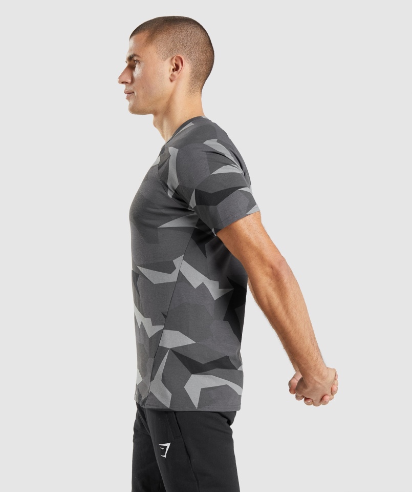 Gymshark Kryty T-shirt Czarny Nadruk