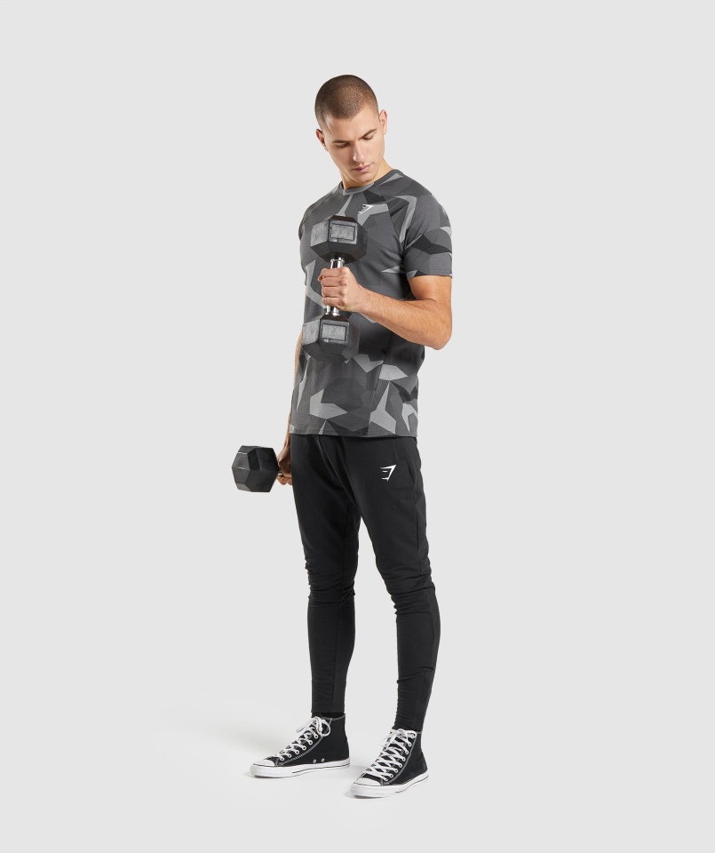 Gymshark Kryty T-shirt Czarny Nadruk