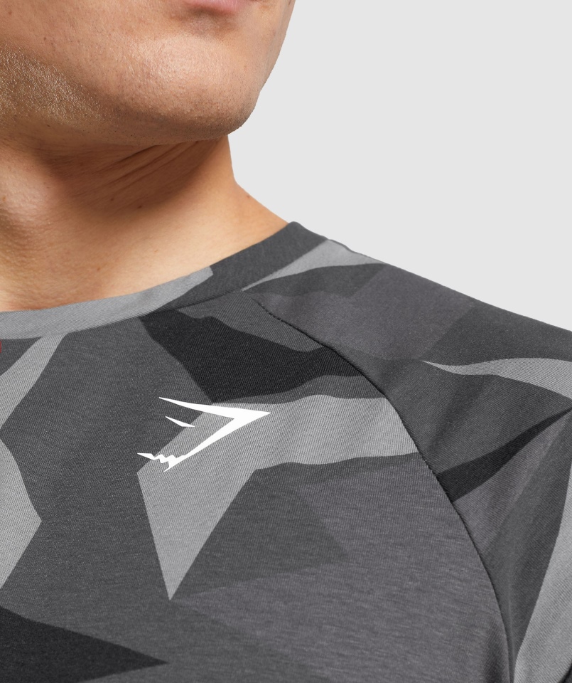 Gymshark Kryty T-shirt Czarny Nadruk
