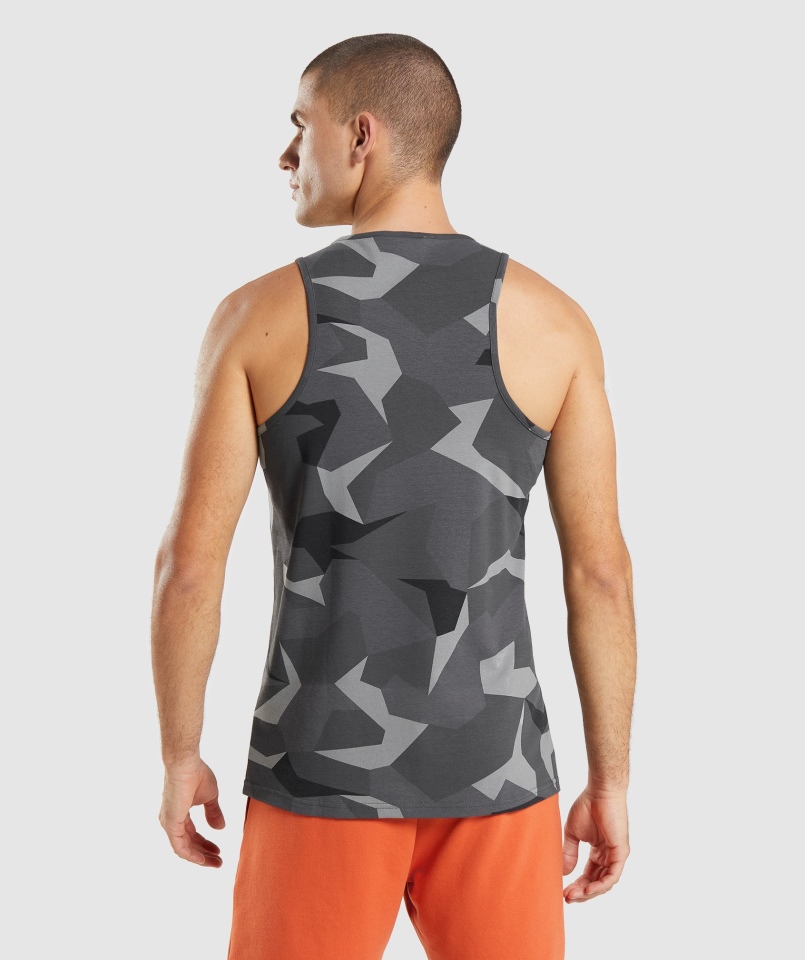 Gymshark Kryty Czarny Nadruk Na Zbiorniku