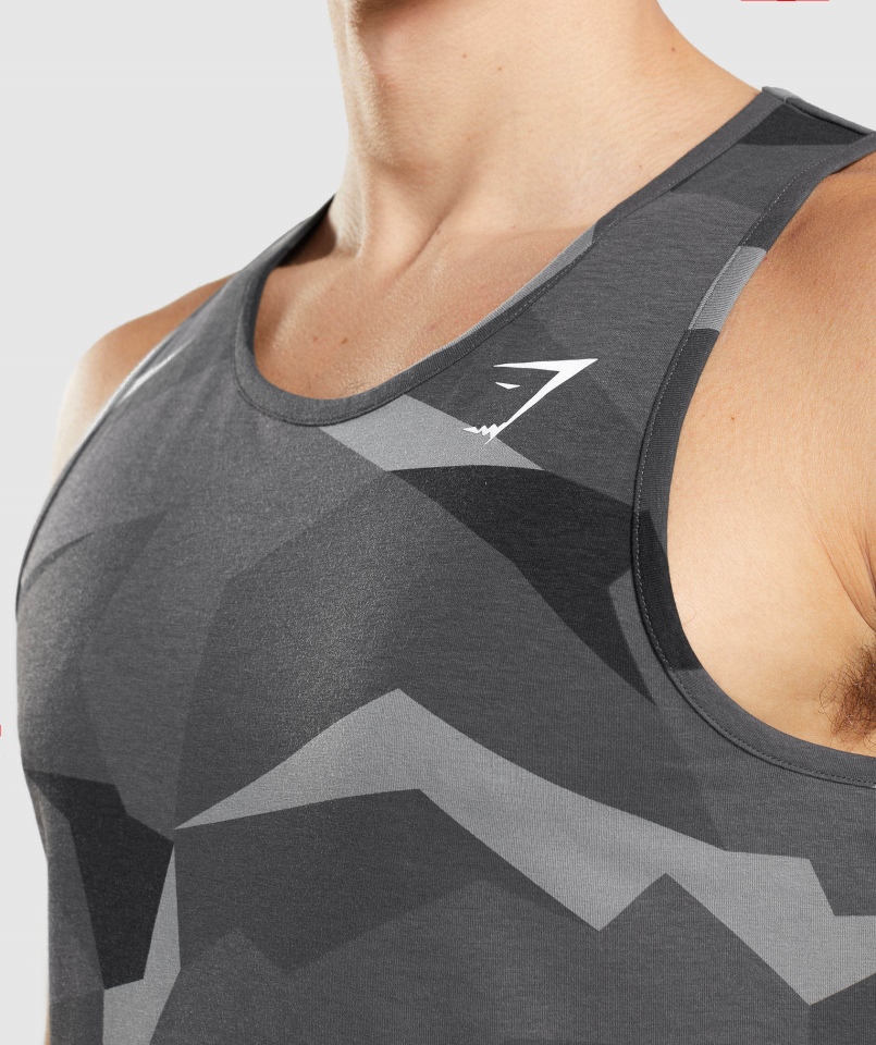 Gymshark Kryty Czarny Nadruk Na Zbiorniku