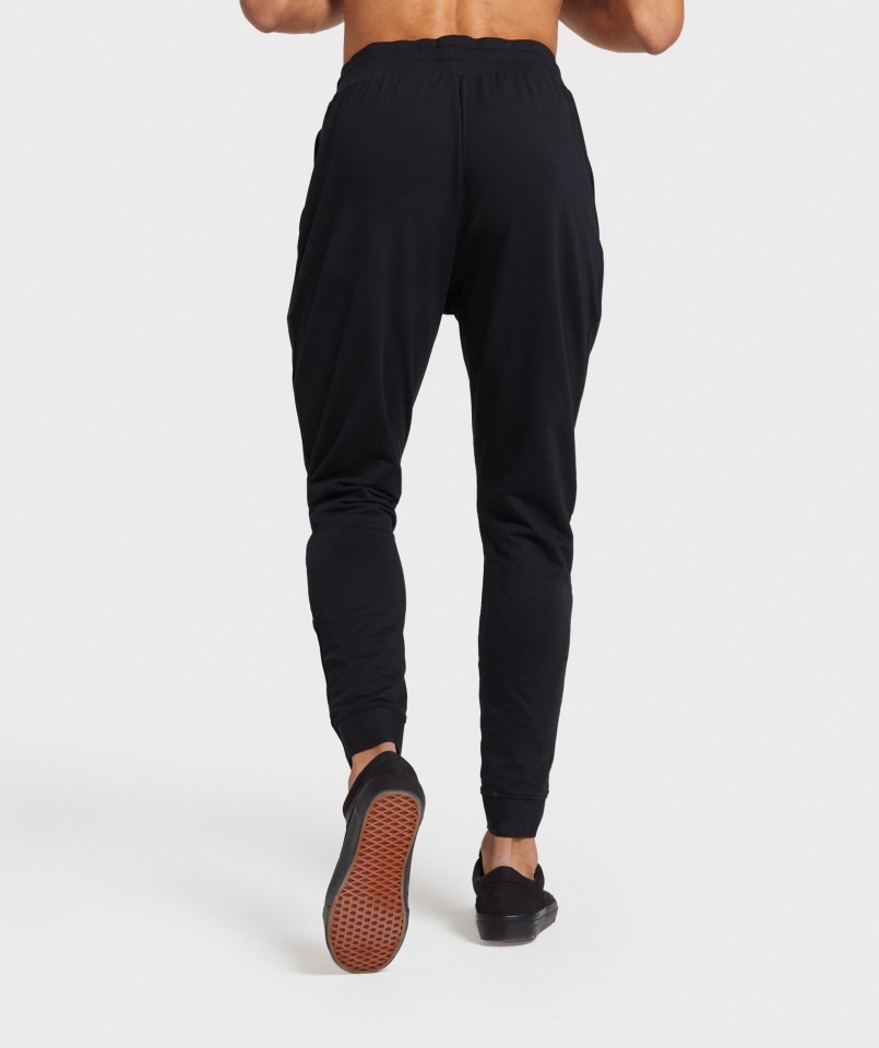 Spodnie Joggery Gymshark Z Krytym Zamkiem Czarne