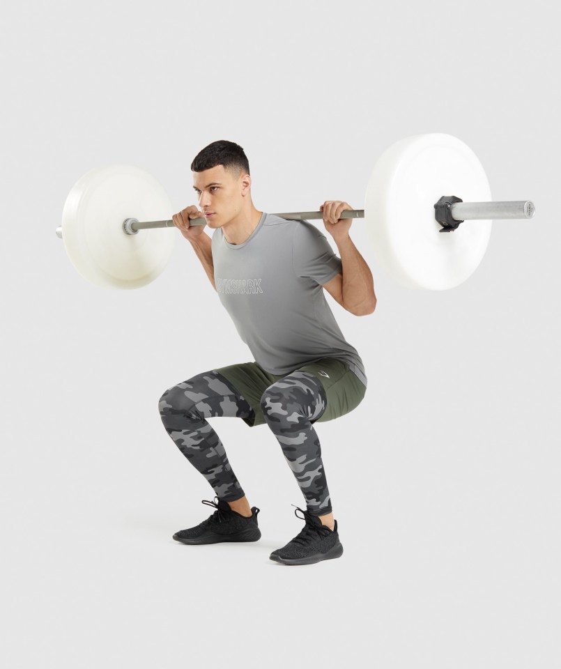 Legginsy Termoaktywne Gymshark Z Szarym Nadrukiem