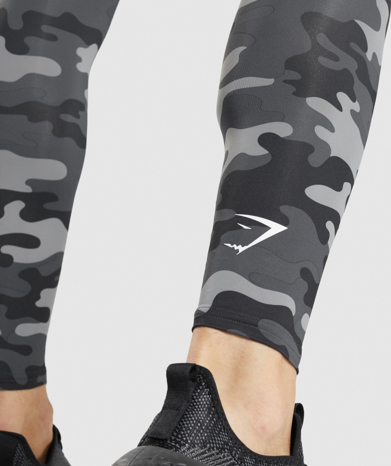Legginsy Termoaktywne Gymshark Z Szarym Nadrukiem