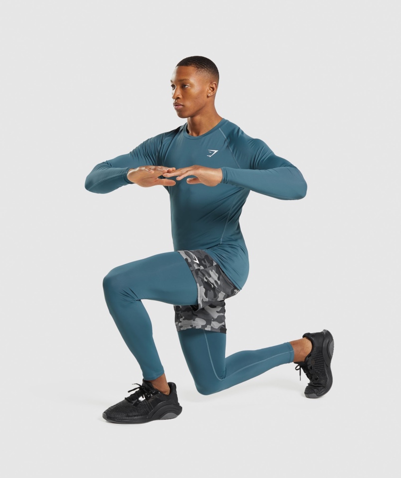 Gymshark Element Termoaktywne Legginsy Toskańskie Turkusowe