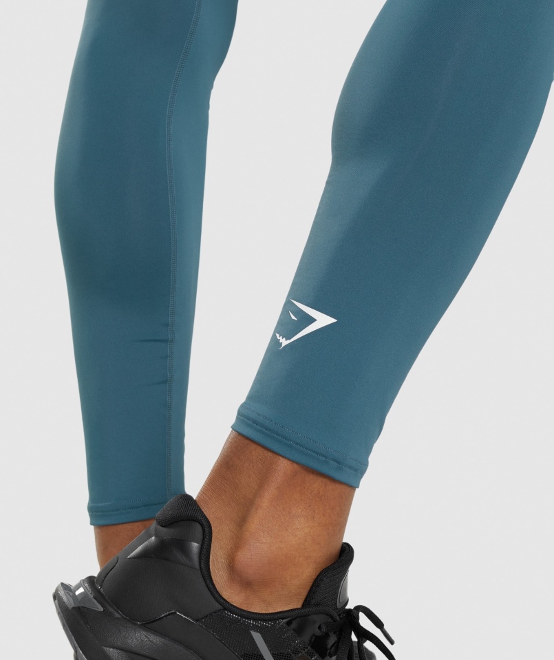 Gymshark Element Termoaktywne Legginsy Toskańskie Turkusowe