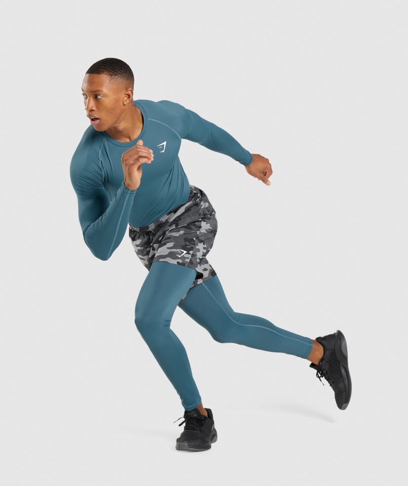 Gymshark Element Koszulka Termoaktywna Z Długim Rękawem Turkusowy Toskański