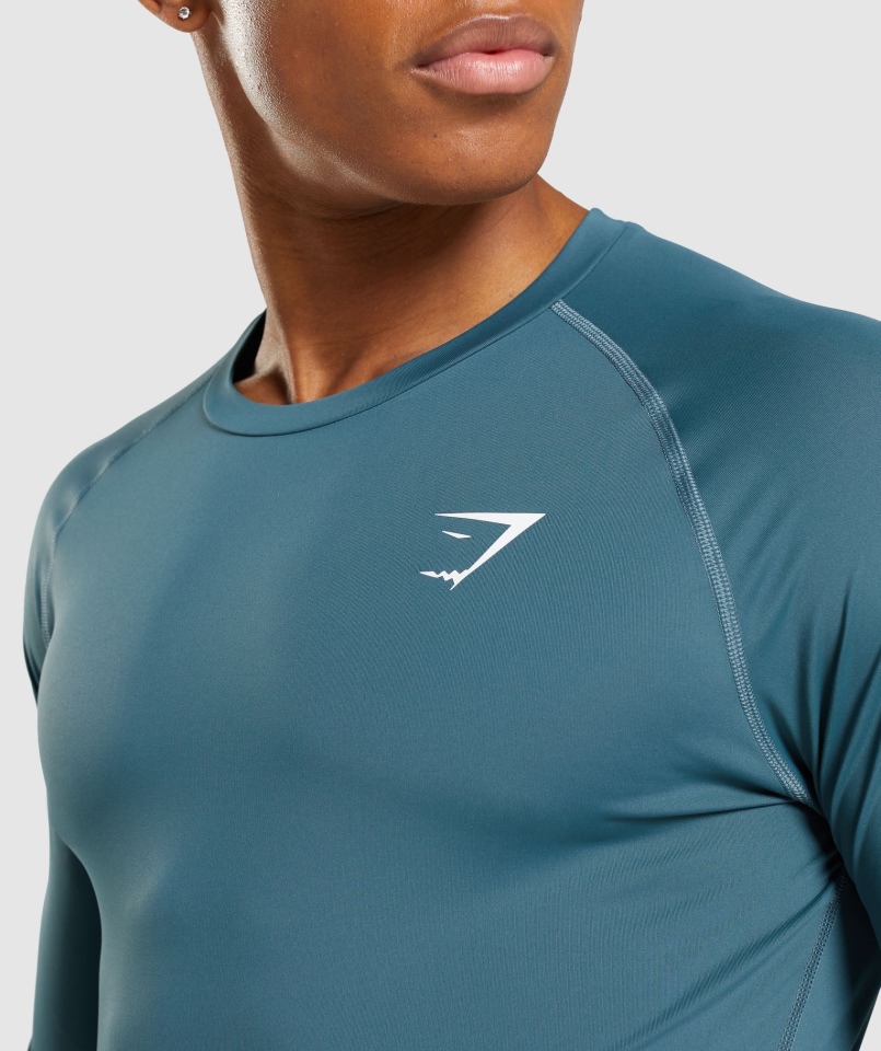 Gymshark Element Koszulka Termoaktywna Z Długim Rękawem Turkusowy Toskański